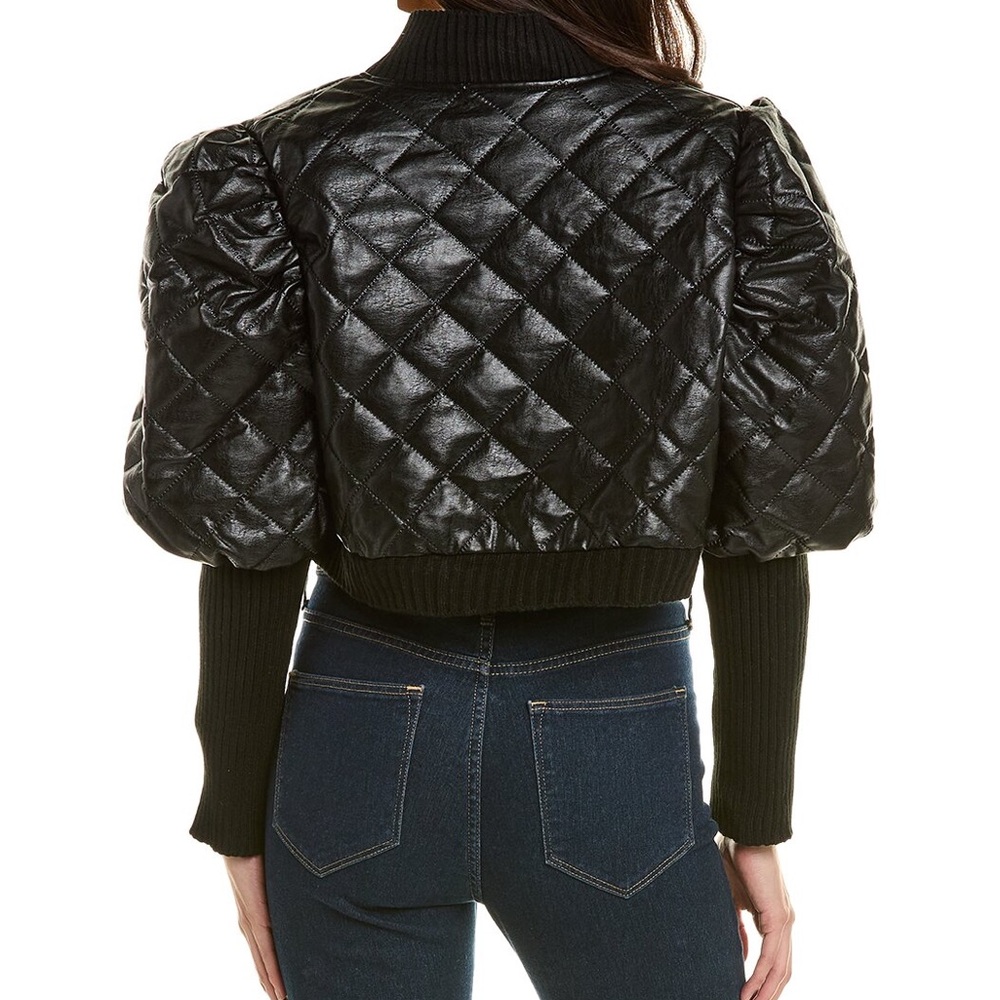 Black Quilted Women's Jacket - Picture 2 of 4